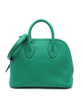 Hermes Bolide 1923 Mini Verso Green Pink Shoulder Bag